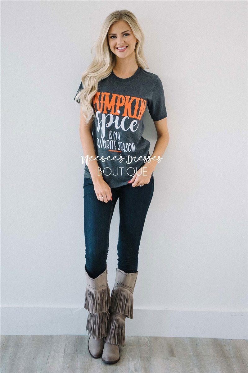 Pumpkin Spice is My Favorite Season Top Tops vendor-unknown Charcoal XS 