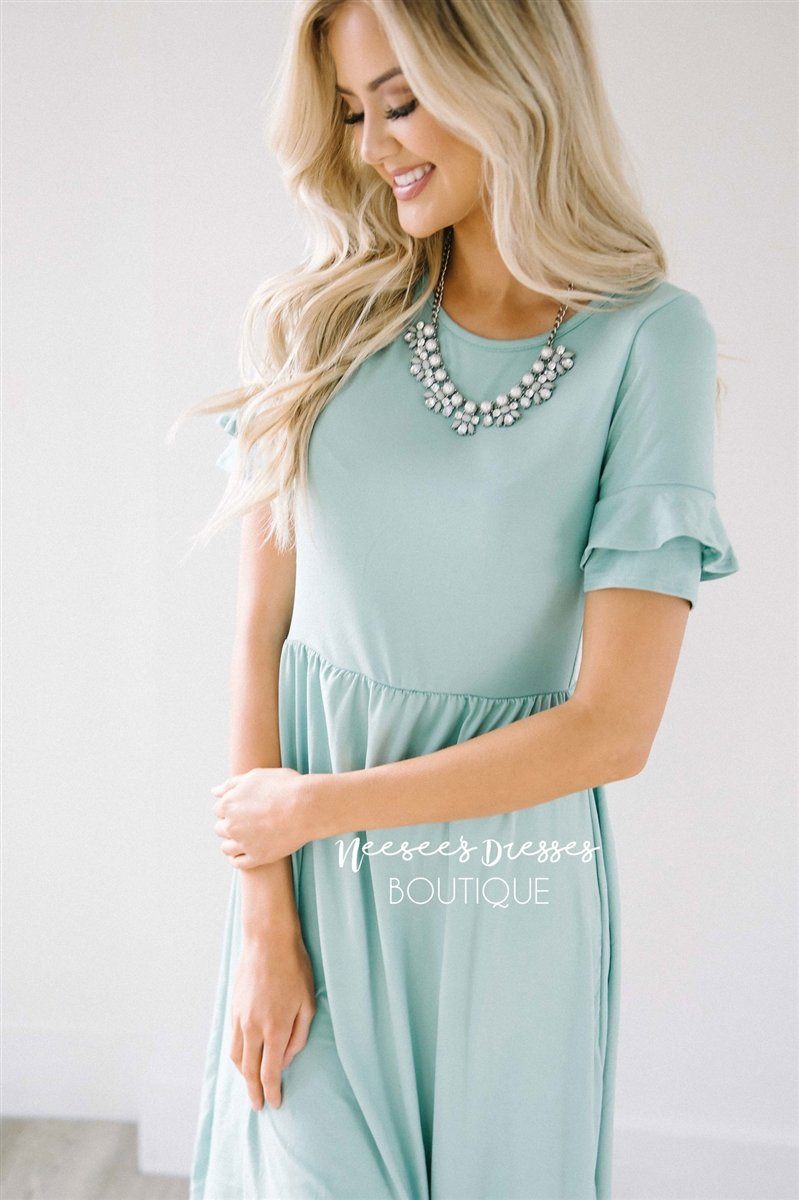 The Nessa Modest Dresses vendor-unknown Soft Mint XS 