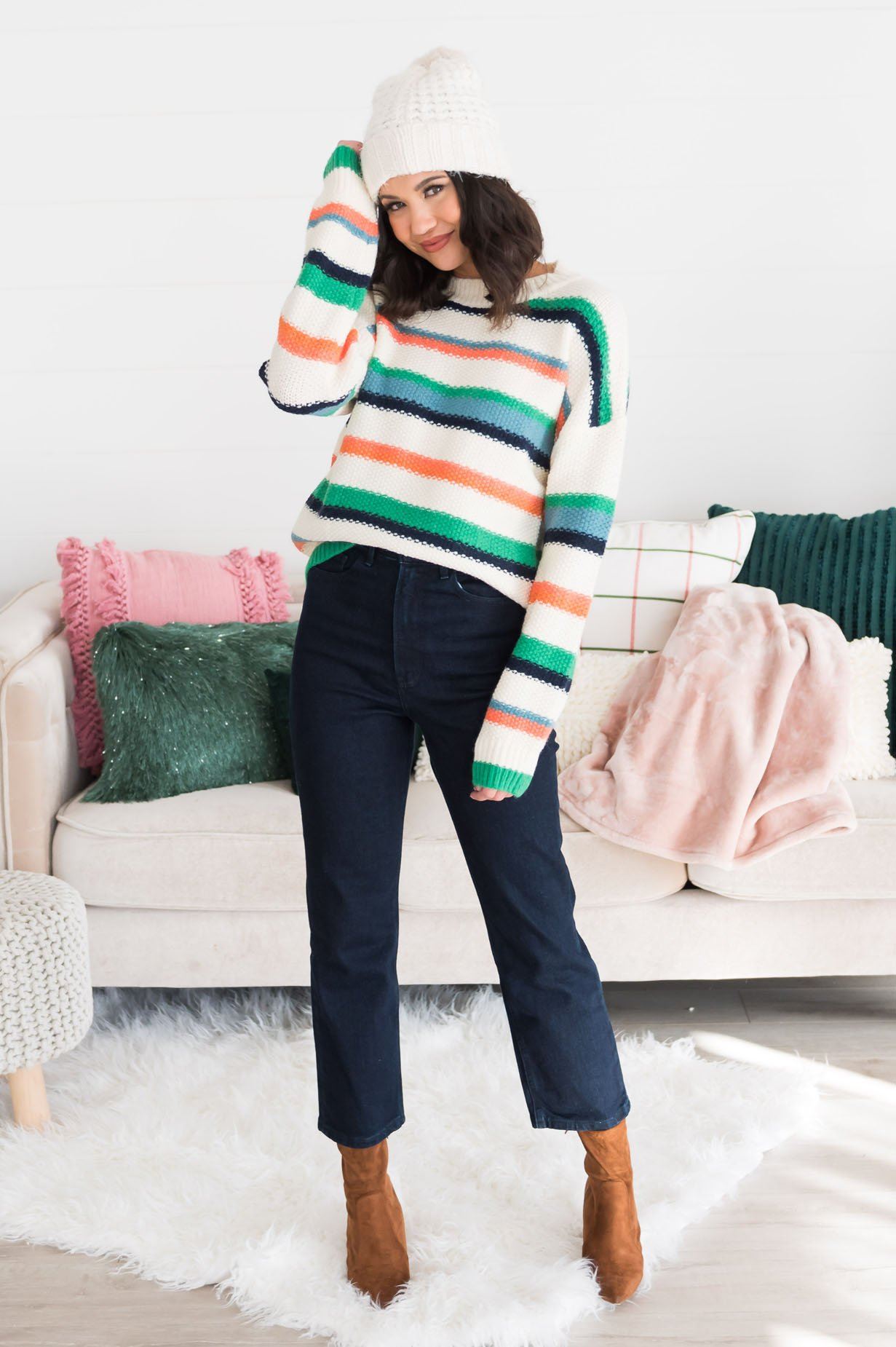 That Perfect Moment Modest Sweater Tops vendor-unknown 