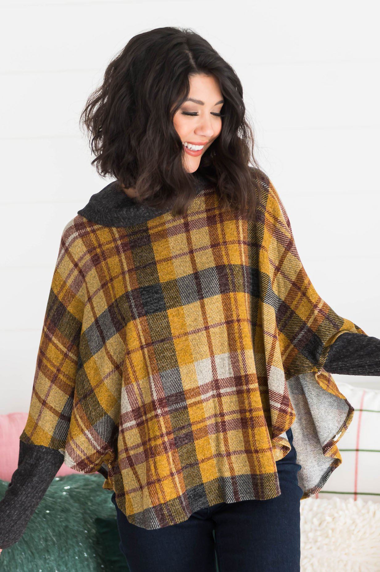 Cozy In Modest Fleece Tunic Tops vendor-unknown 