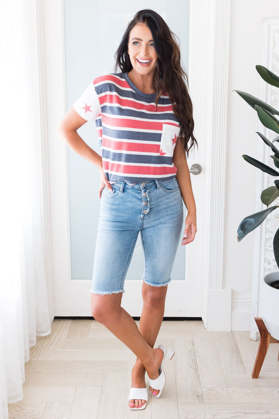 Over The Moon High Rise Bermuda Shorts
