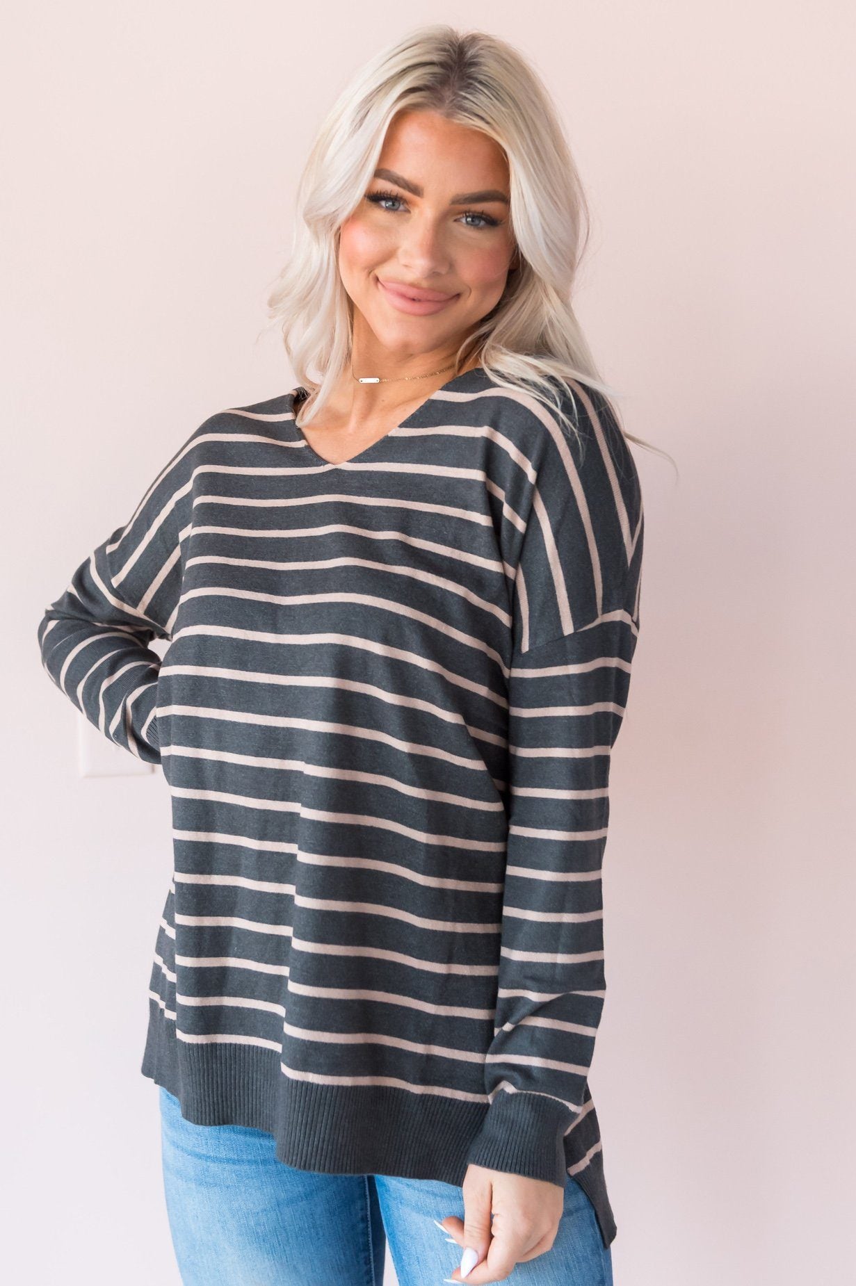 Drawn To You Modest Sweater Tops vendor-unknown 