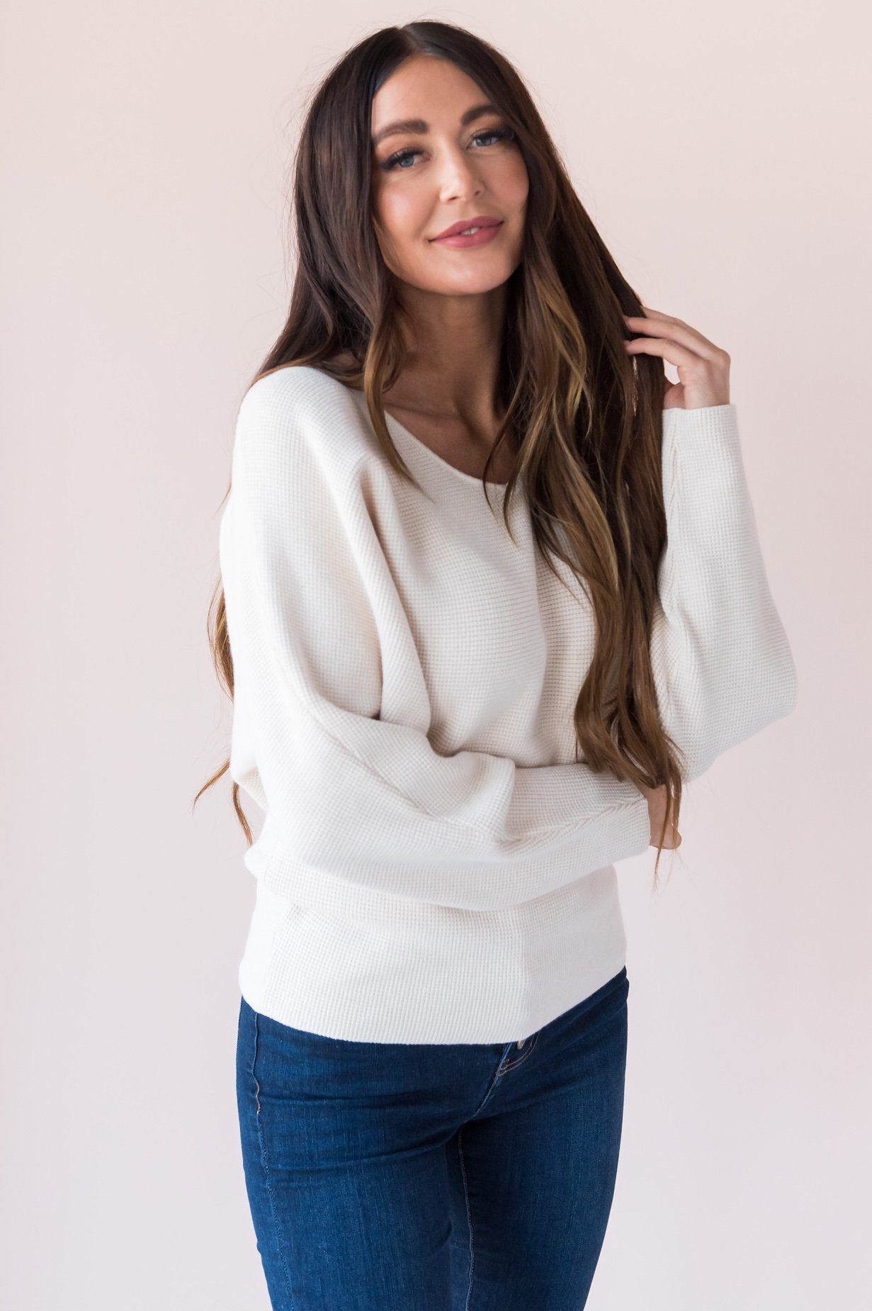 The Simple Hello Modest Sweater Tops vendor-unknown 