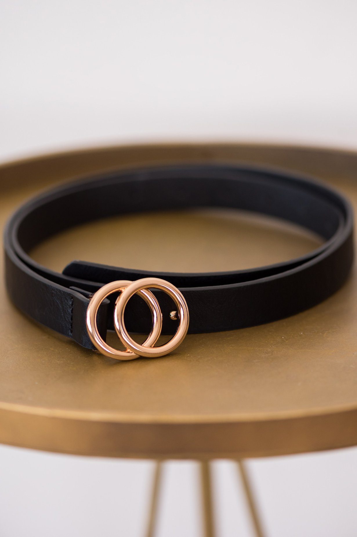 Skinny Double O-Ring Clasp Buckle Belt Accessories & Shoes Leto Accessories 