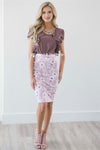 Dusty Lilac Front Ruffle Detail Chiffon Blouse Tops vendor-unknown