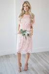 Soft Rose Scallop Lace Dress Modest Dresses vendor-unknown S Soft Rose