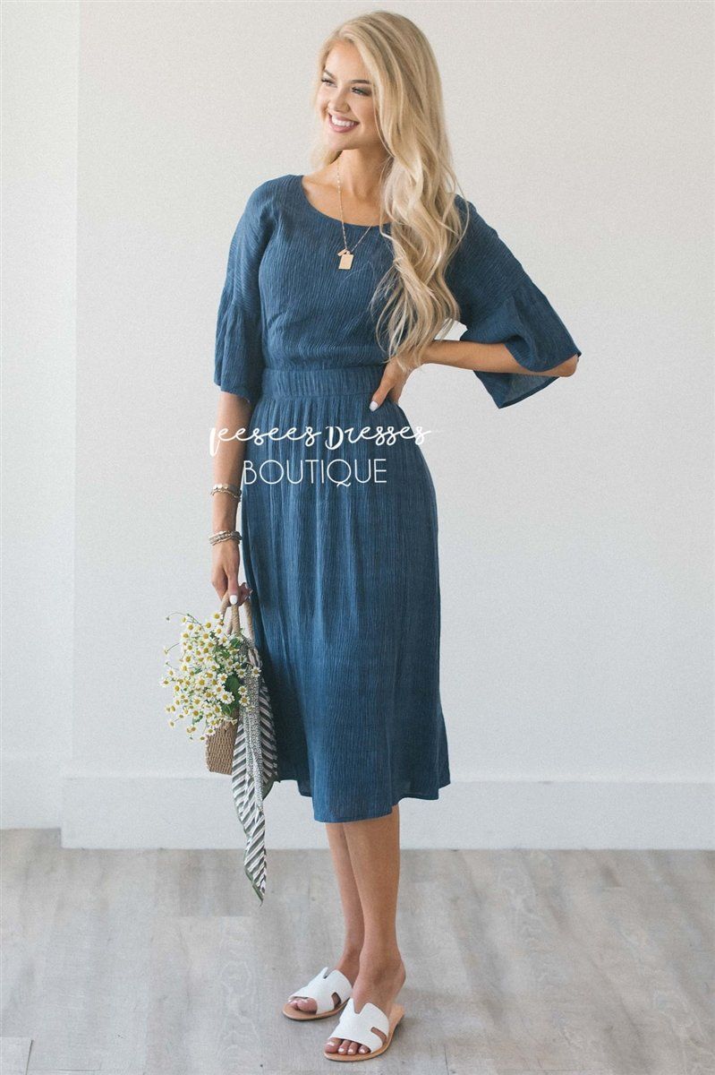 The Aundrea Modest Dresses vendor-unknown S Slate Blue 