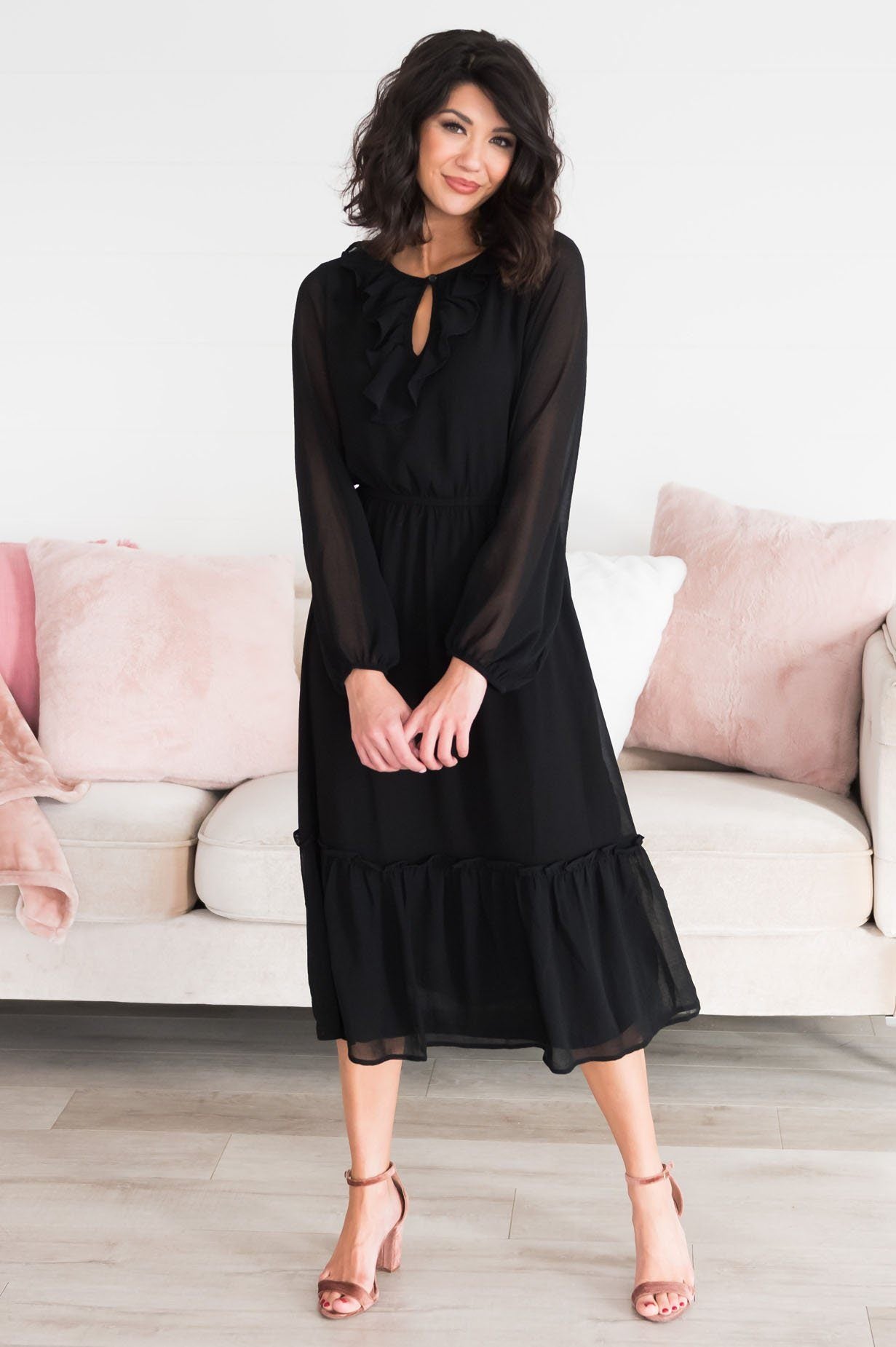 The Faith Modest Ruffle Dress Modest Dresses vendor-unknown 