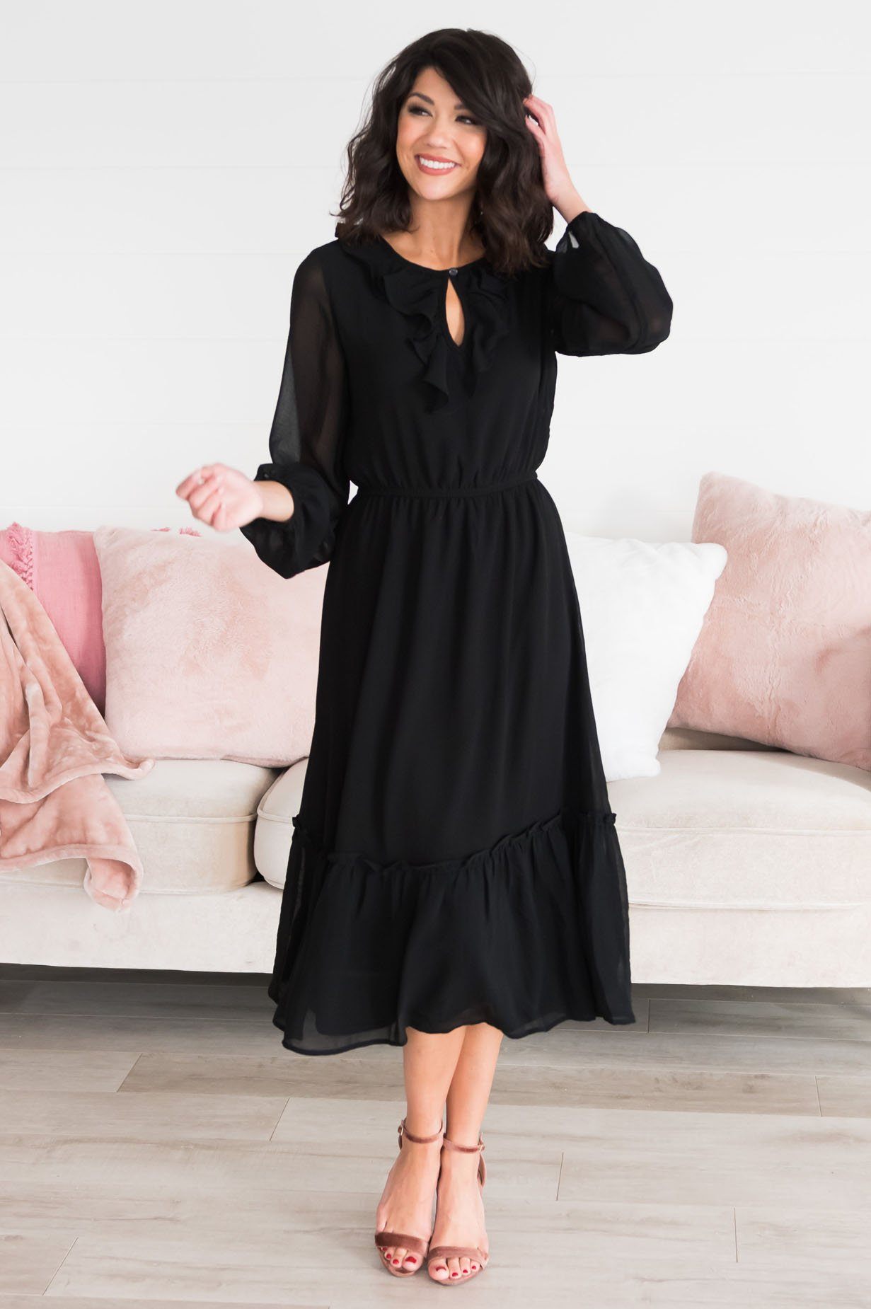 The Faith Modest Ruffle Dress Modest Dresses vendor-unknown 