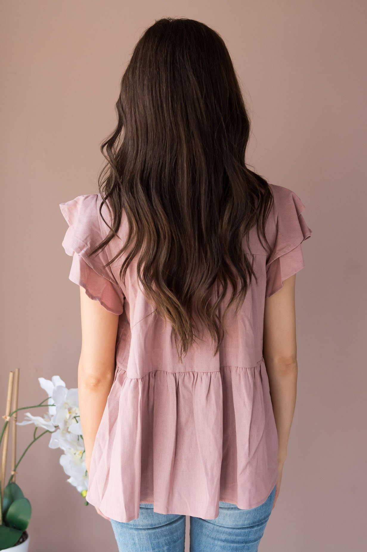 He Has Risen Modest Peplum Blouse Tops vendor-unknown 