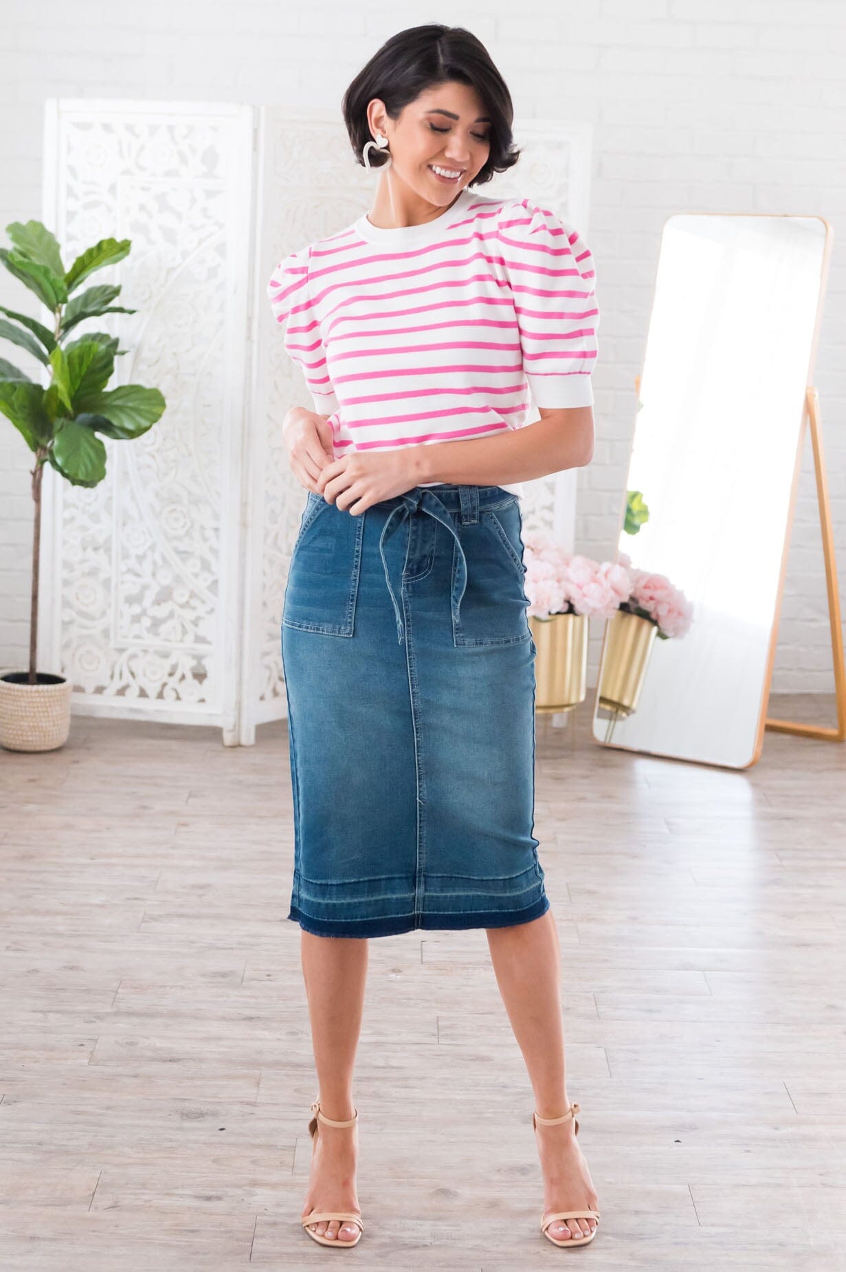 Match At First Sight Modest Puff Sleeve Sweater Modest Dresses vendor-unknown 