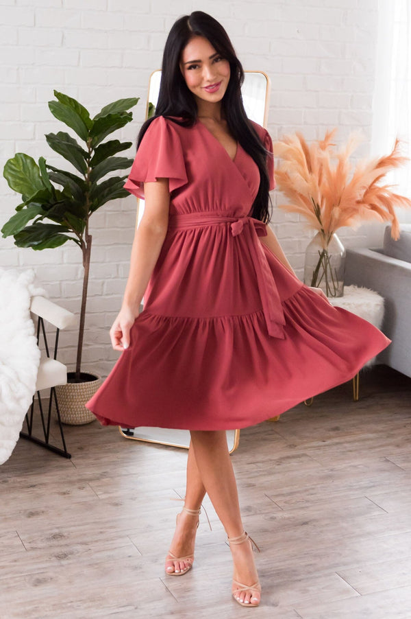 The Elyse Modest Mid-Length Dress - NeeSee's Dresses