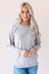 Striped Staple Modest Sweater Tops vendor-unknown