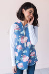 Sweetheart Floral Modest Hoodie Tops vendor-unknown