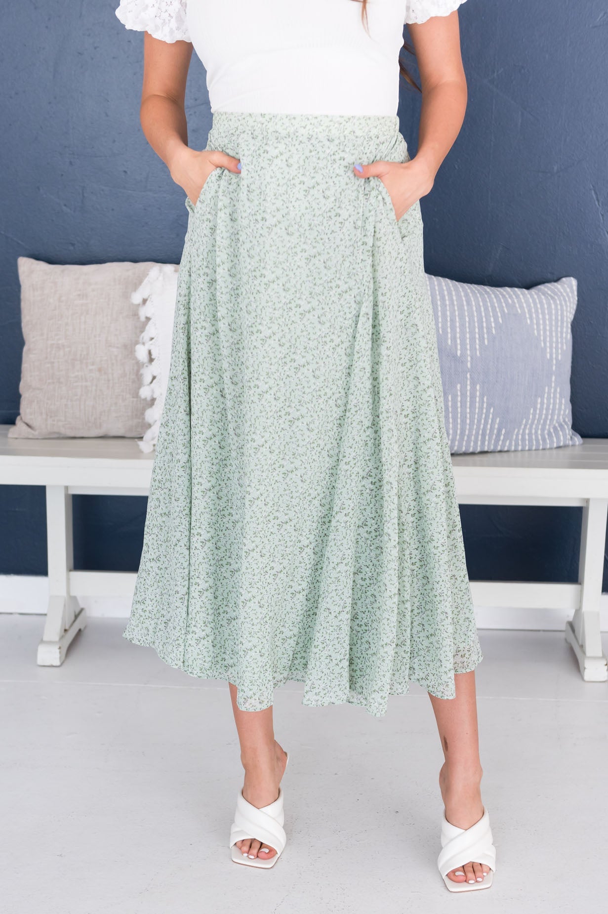 Walking In Faith Modest Floral Skirt NeeSee's Dresses 