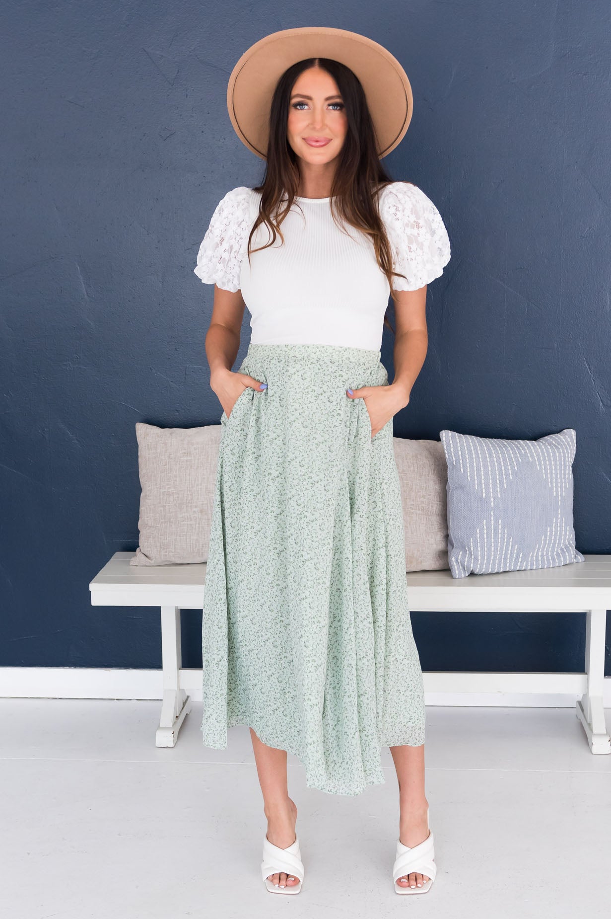 Walking In Faith Modest Floral Skirt NeeSee's Dresses 