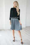 The Emily Modest Dresses vendor-unknown Black & Charcoal S