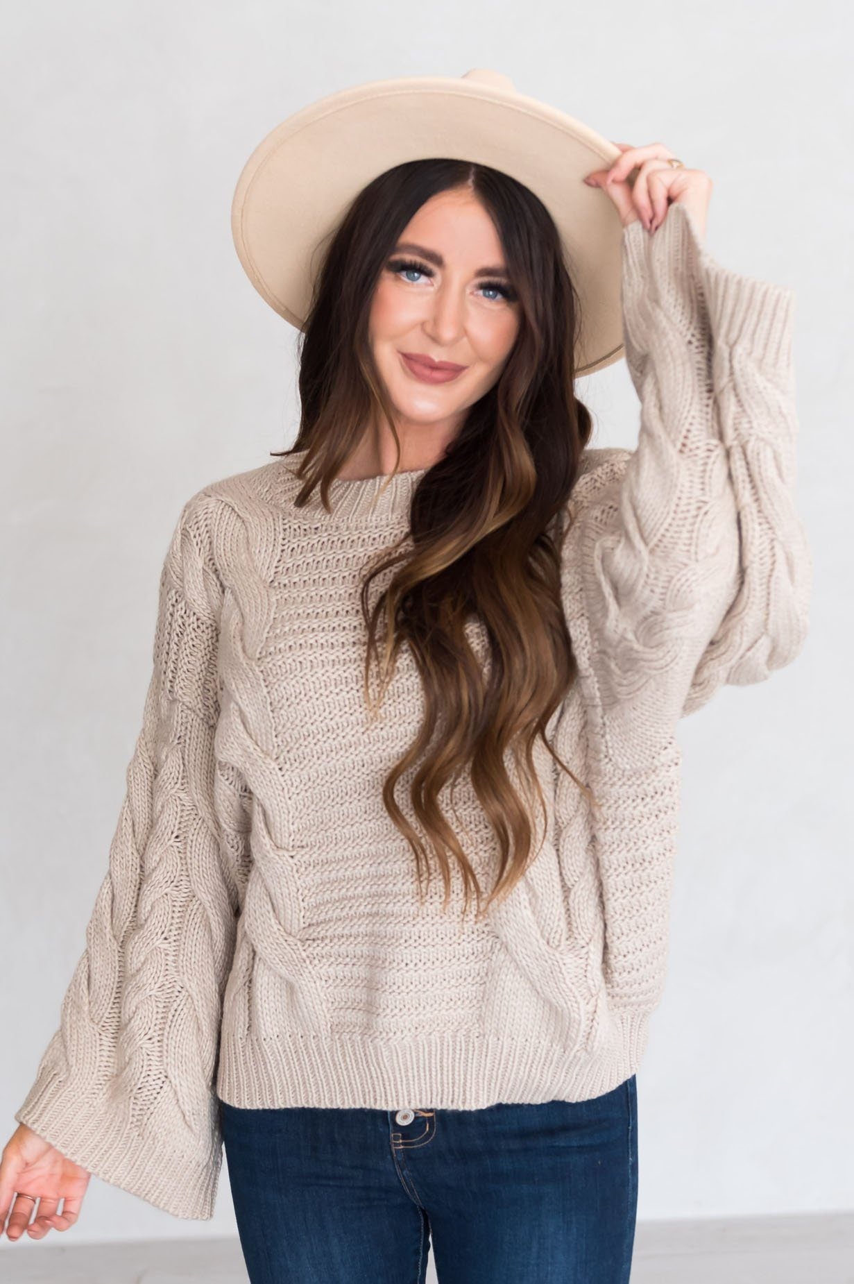Optimistic Beauty Oversized Sweater Modest Dresses vendor-unknown 