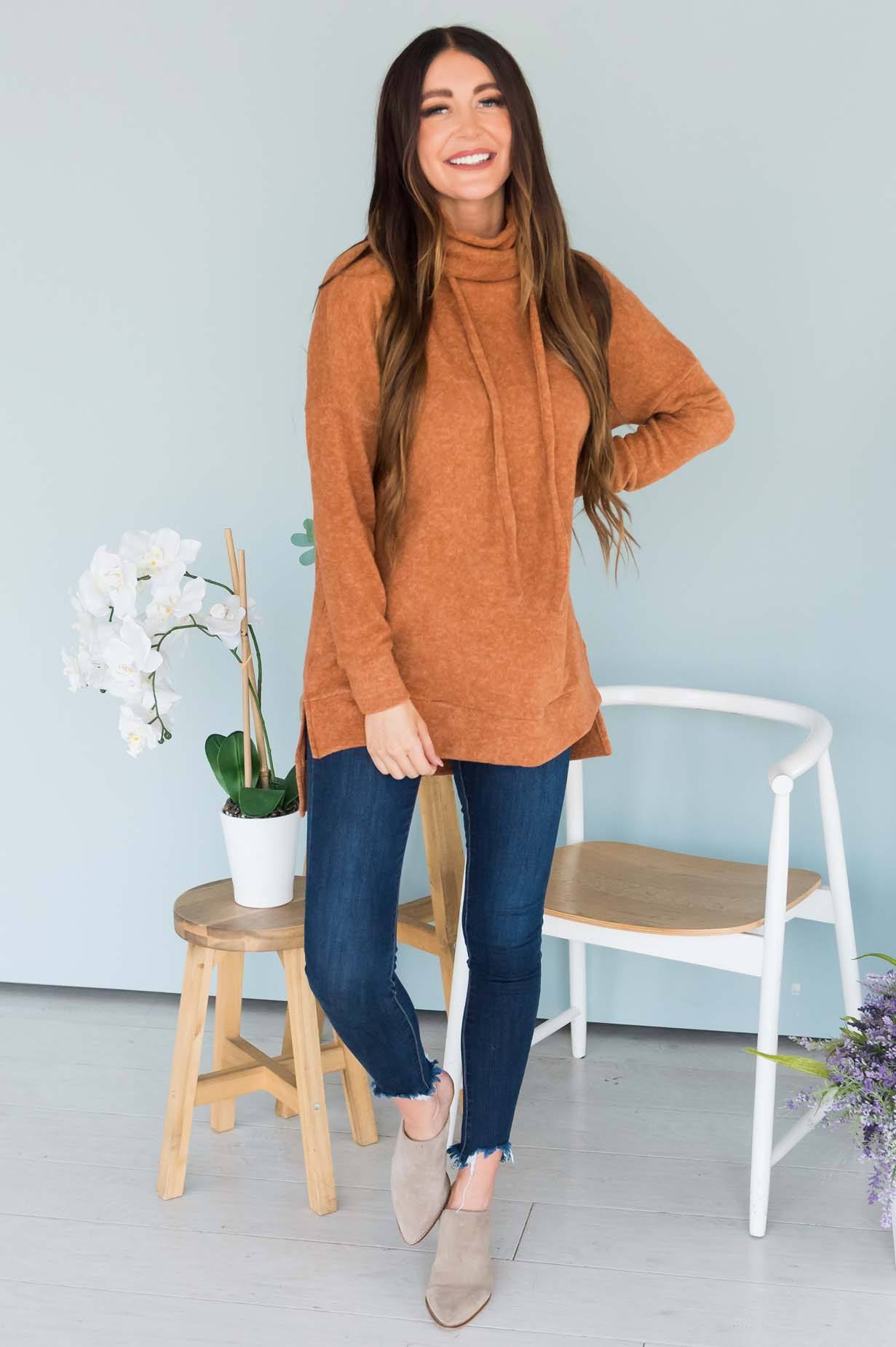 Comfy Cozy Modest Turtleneck Sweater Modest Dresses vendor-unknown 