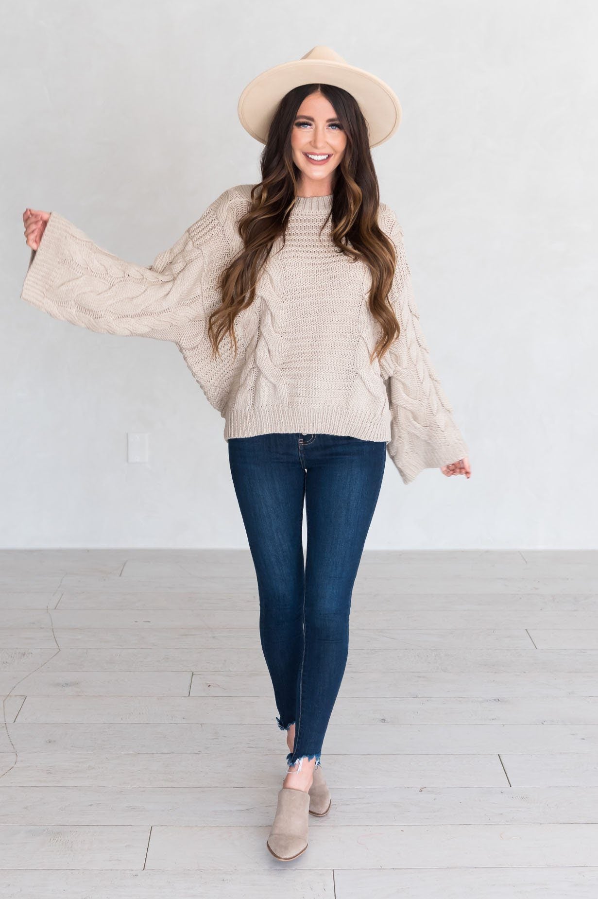 Optimistic Beauty Oversized Sweater Modest Dresses vendor-unknown 