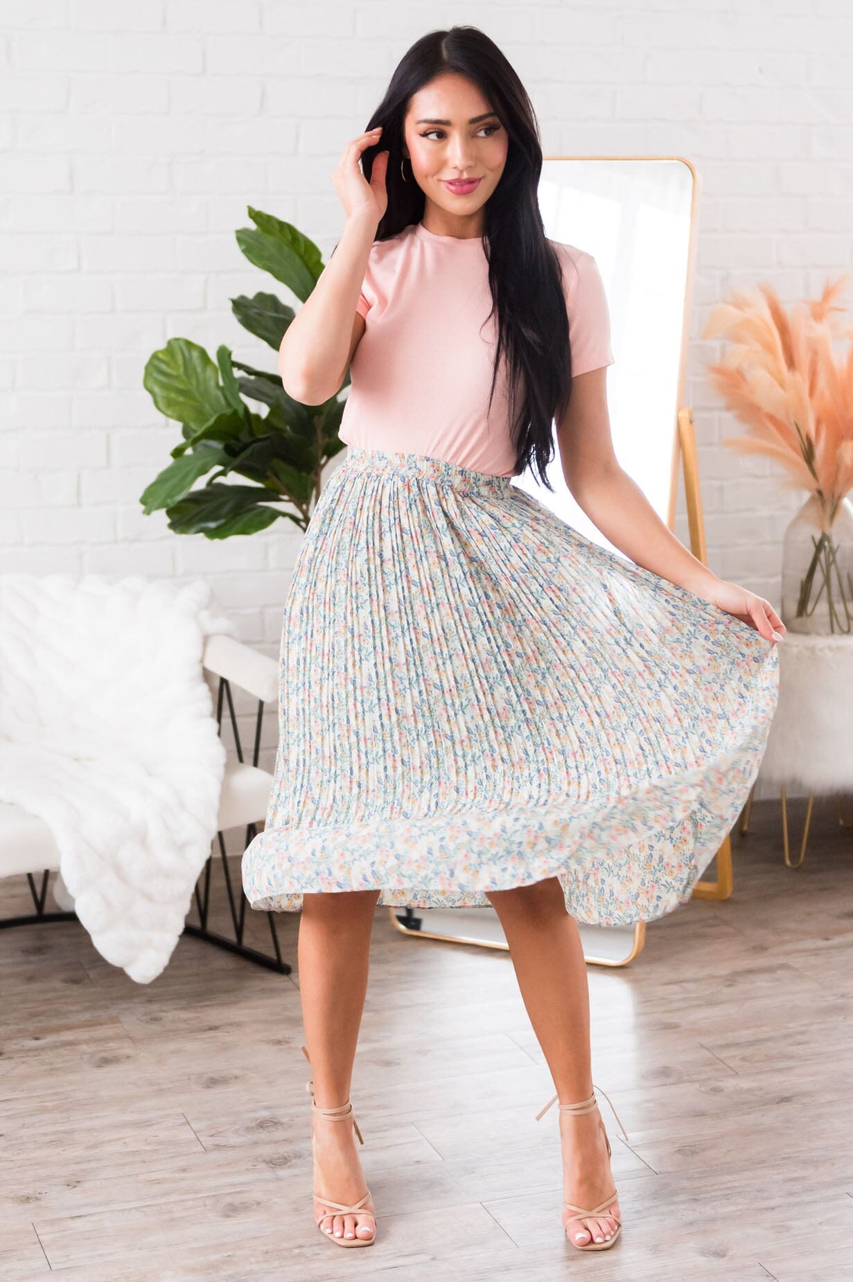 Always Blooming Modest Pleat Skirt Modest Dresses vendor-unknown 