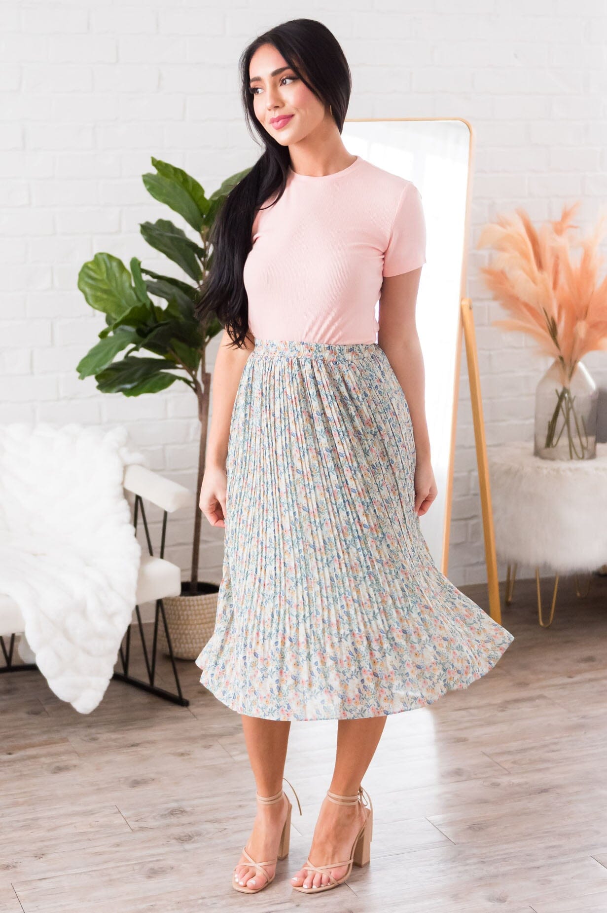Always Blooming Modest Pleat Skirt Modest Dresses vendor-unknown 