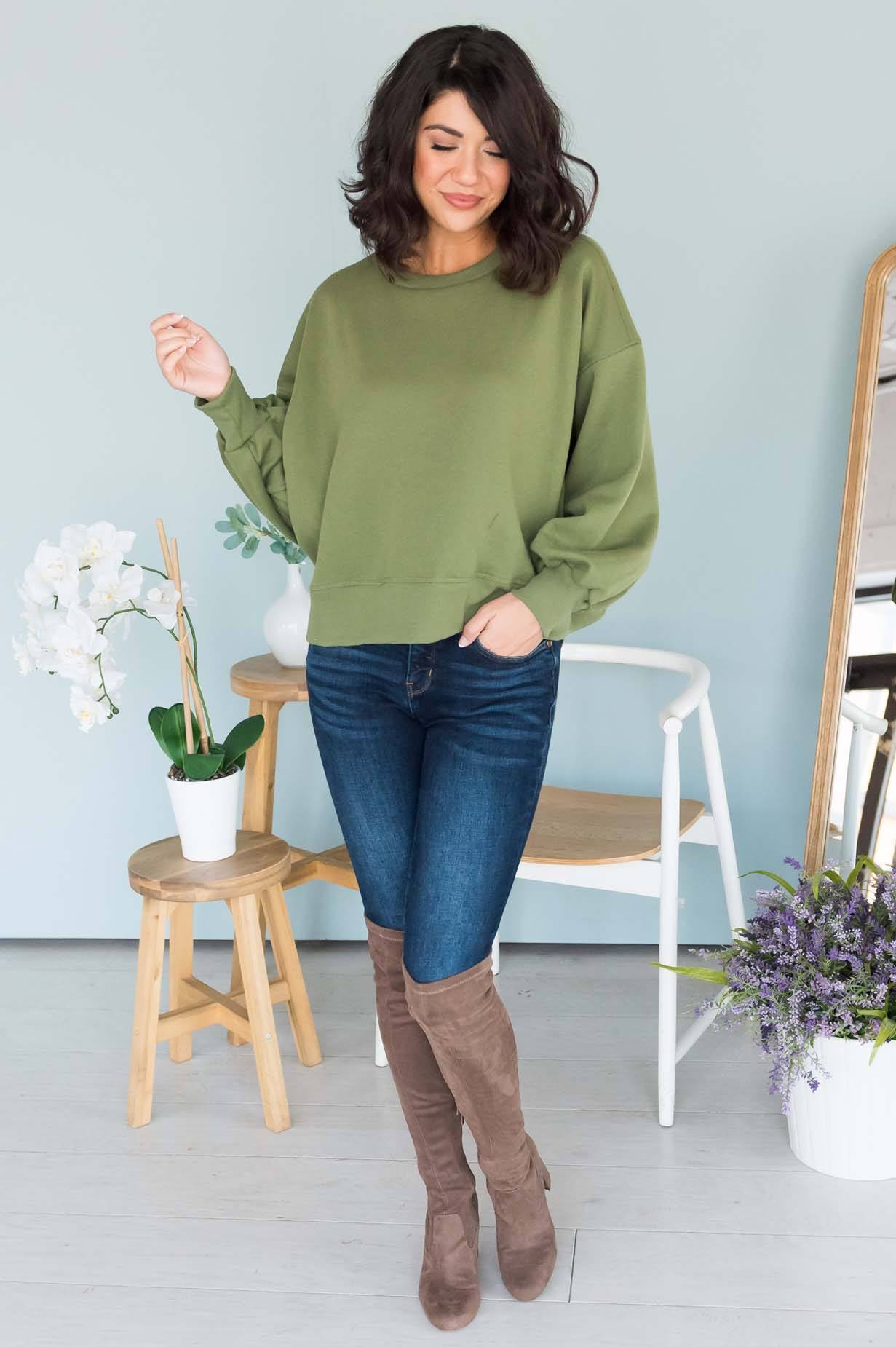 September Sunsets Modest Crewneck Modest Dresses vendor-unknown 