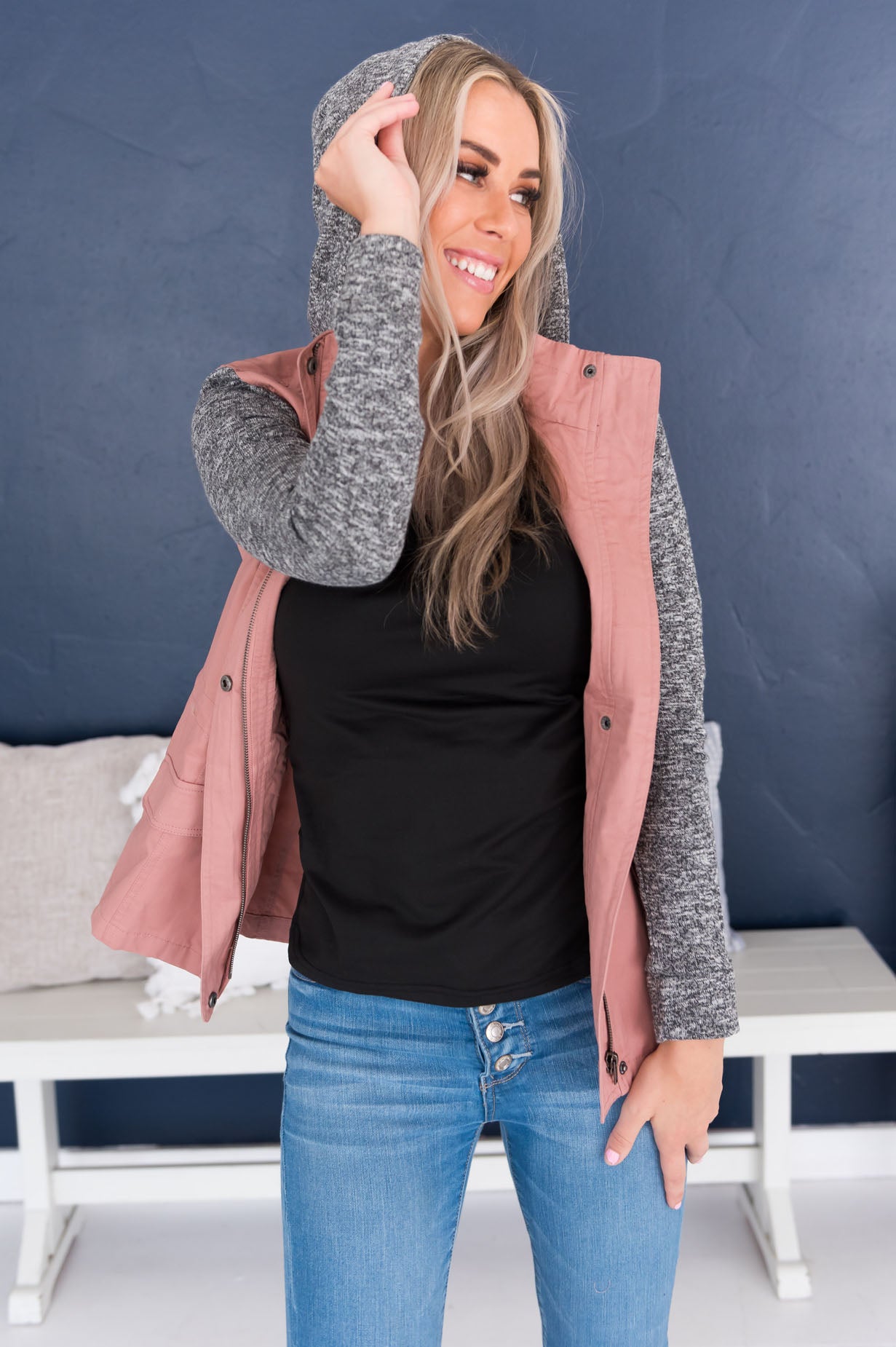 Bring on Fall Modest Light Weight Zip-Up Hoodie Modest Dresses vendor-unknown 