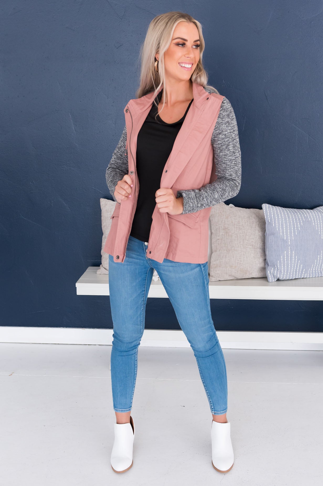 Bring on Fall Modest Light Weight Zip-Up Hoodie Modest Dresses vendor-unknown 