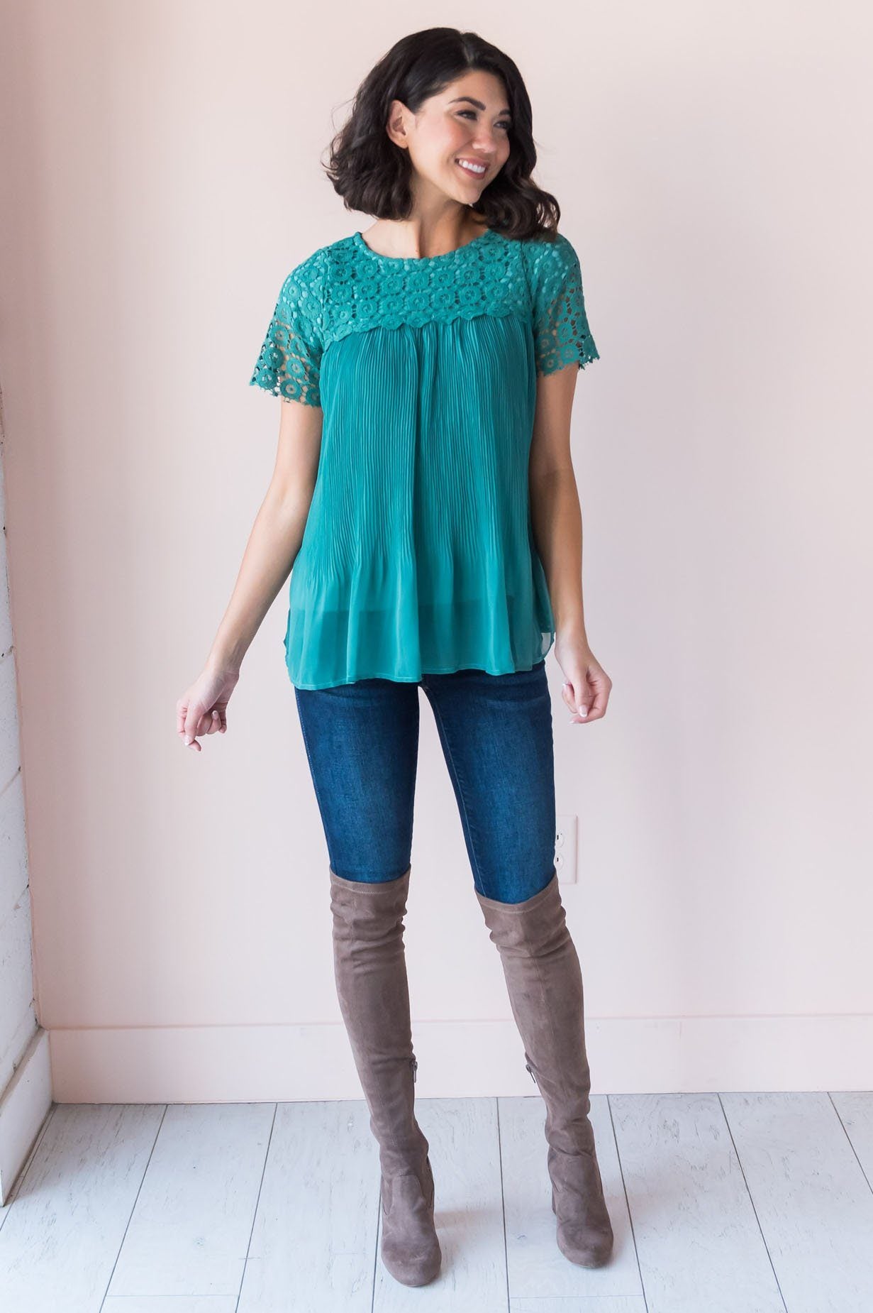 Inner Hope Modest Lace Blouse Tops vendor-unknown 