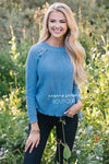 Lace Up Knit Sweater Tops vendor-unknown