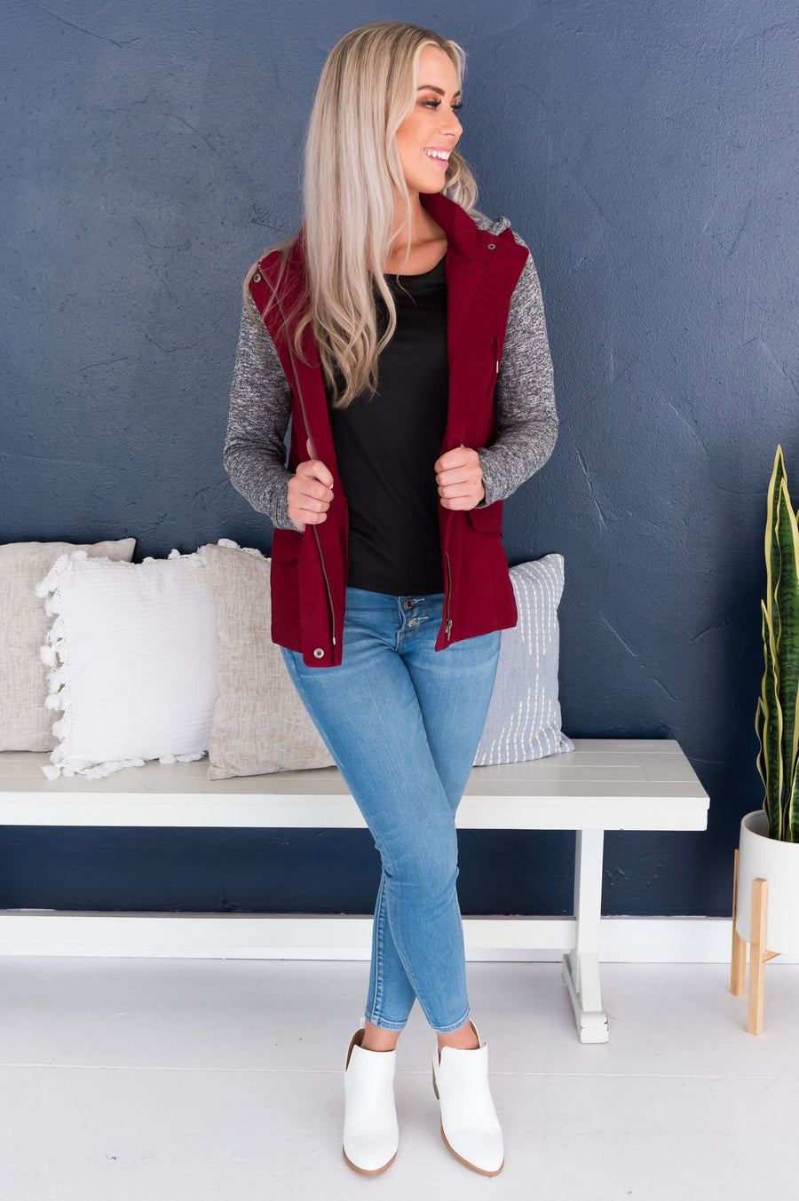Bring on Fall Modest Light Weight Zip-Up Hoodie Modest Dresses vendor-unknown 