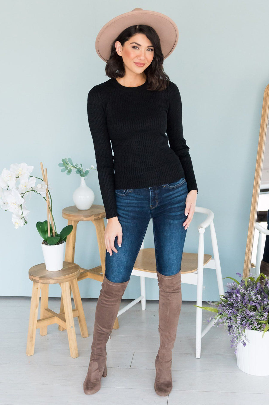 Fall Favorite Modest Sweater Top Tops vendor-unknown 