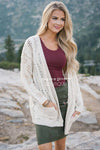 Over Sized Crochet Knit Cardigan Tops vendor-unknown Cream S