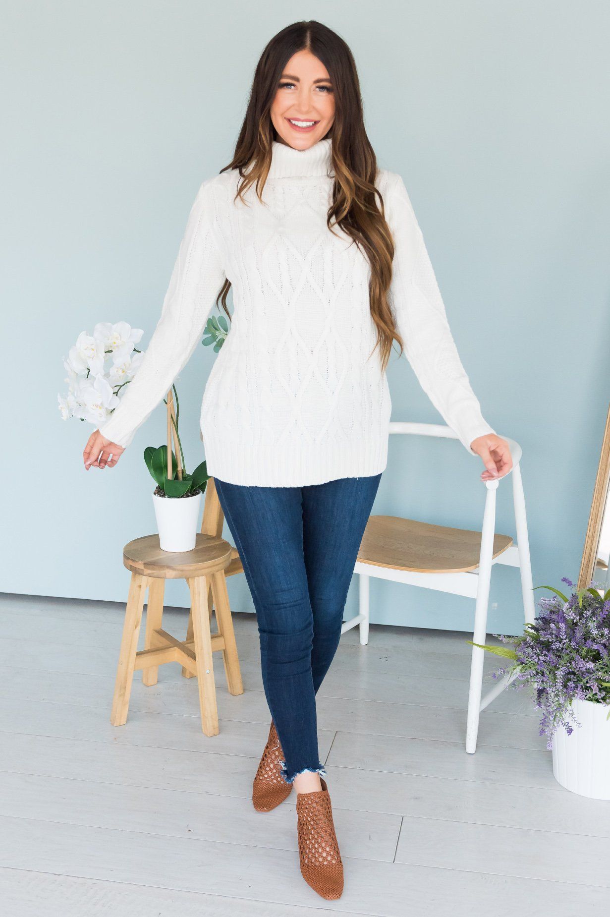 Spiced Smiles Modest Turtleneck Sweater Modest Dresses vendor-unknown 