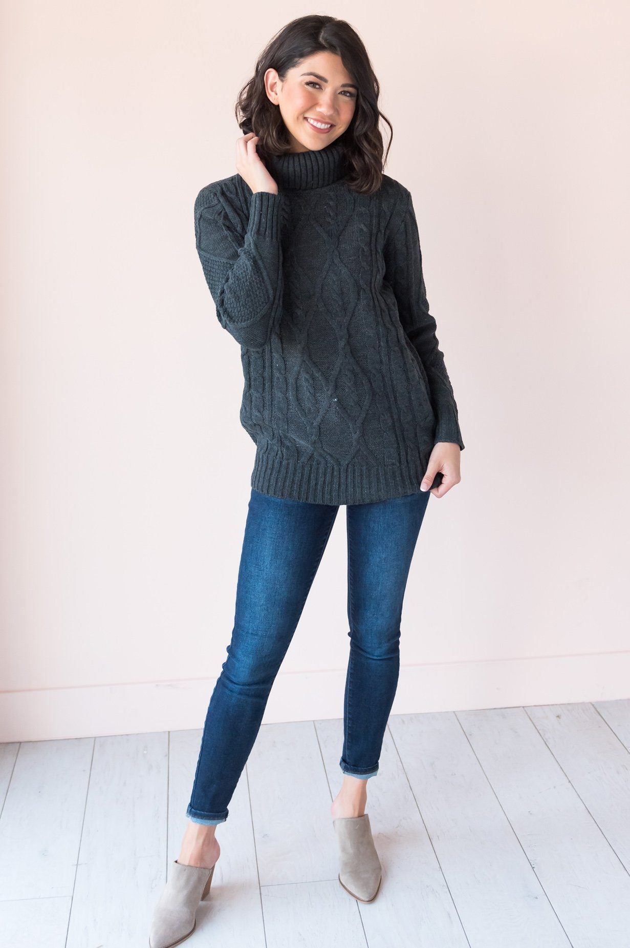 Spiced Smiles Modest Turtleneck Sweater Modest Dresses vendor-unknown 