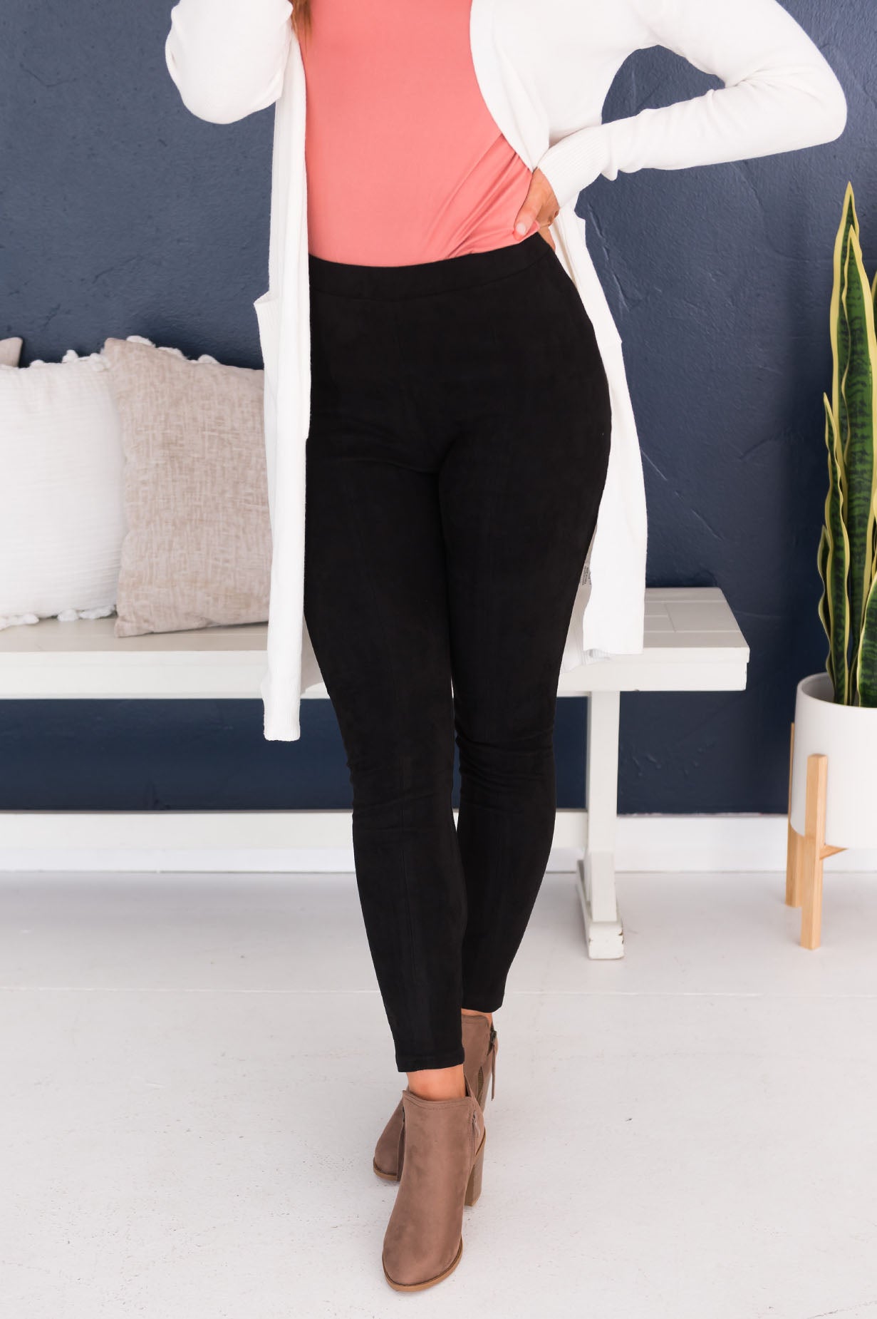 Fall Fashion Faux Suede Leggings Modest Dresses vendor-unknown 