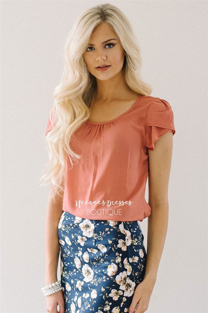 Dusty Rose Chiffon Top Tops vendor-unknown Dusty Rose XS 