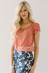 Dusty Rose Chiffon Top Tops vendor-unknown Dusty Rose XS