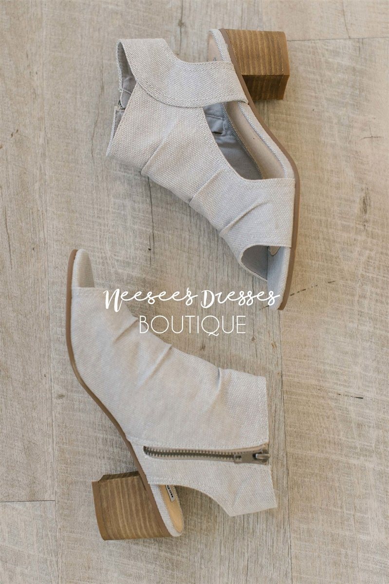 Anna Light Gray Canvas Sandals Accessories & Shoes vendor-unknown 