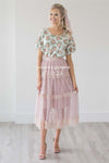 Tulle Lace Tiered Skirt Skirts vendor-unknown Dusty Mauve Small/Medium