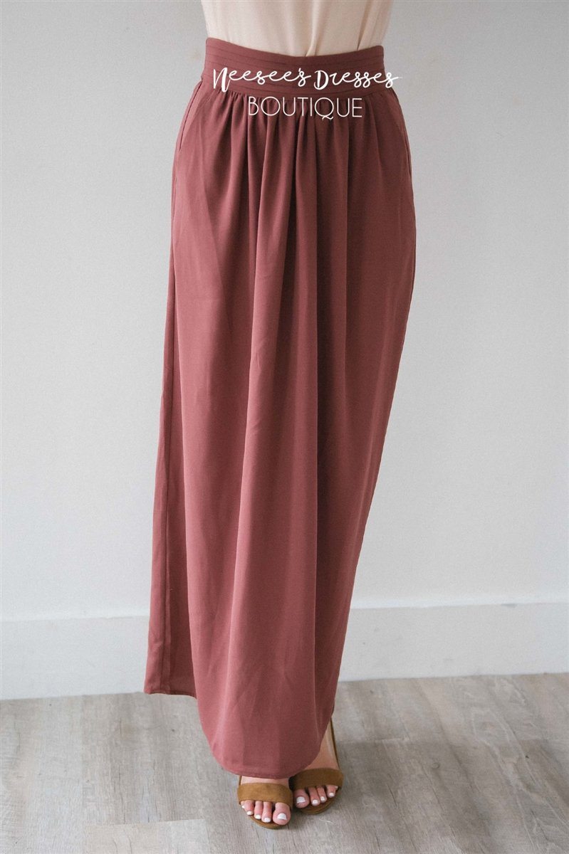 Burnt Mauve Maxi Skirt Skirts vendor-unknown 