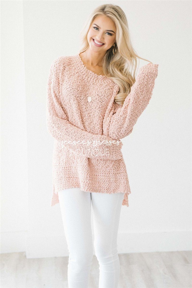 Cozy Fall Popcorn Pullover Round Neck Sweater Tops vendor-unknown 