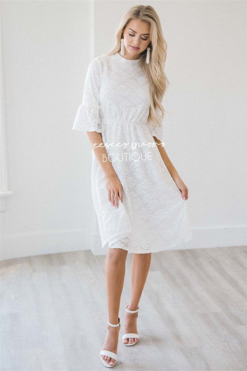 The Megan Modest Dresses vendor-unknown Ivory XS 