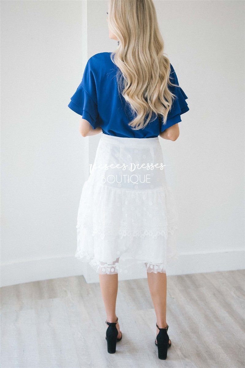 Stunning Lace Polka Dot Ruffle Skirt Skirts vendor-unknown 