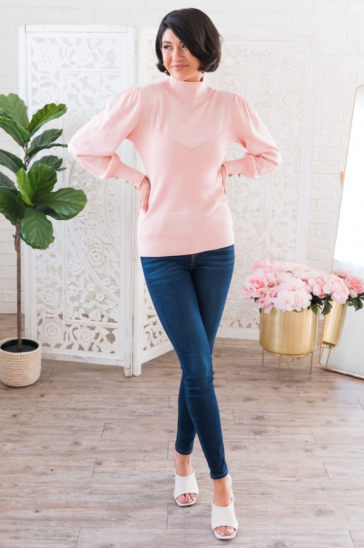 First Love Modest Ribbed Sweater Modest Dresses vendor-unknown 