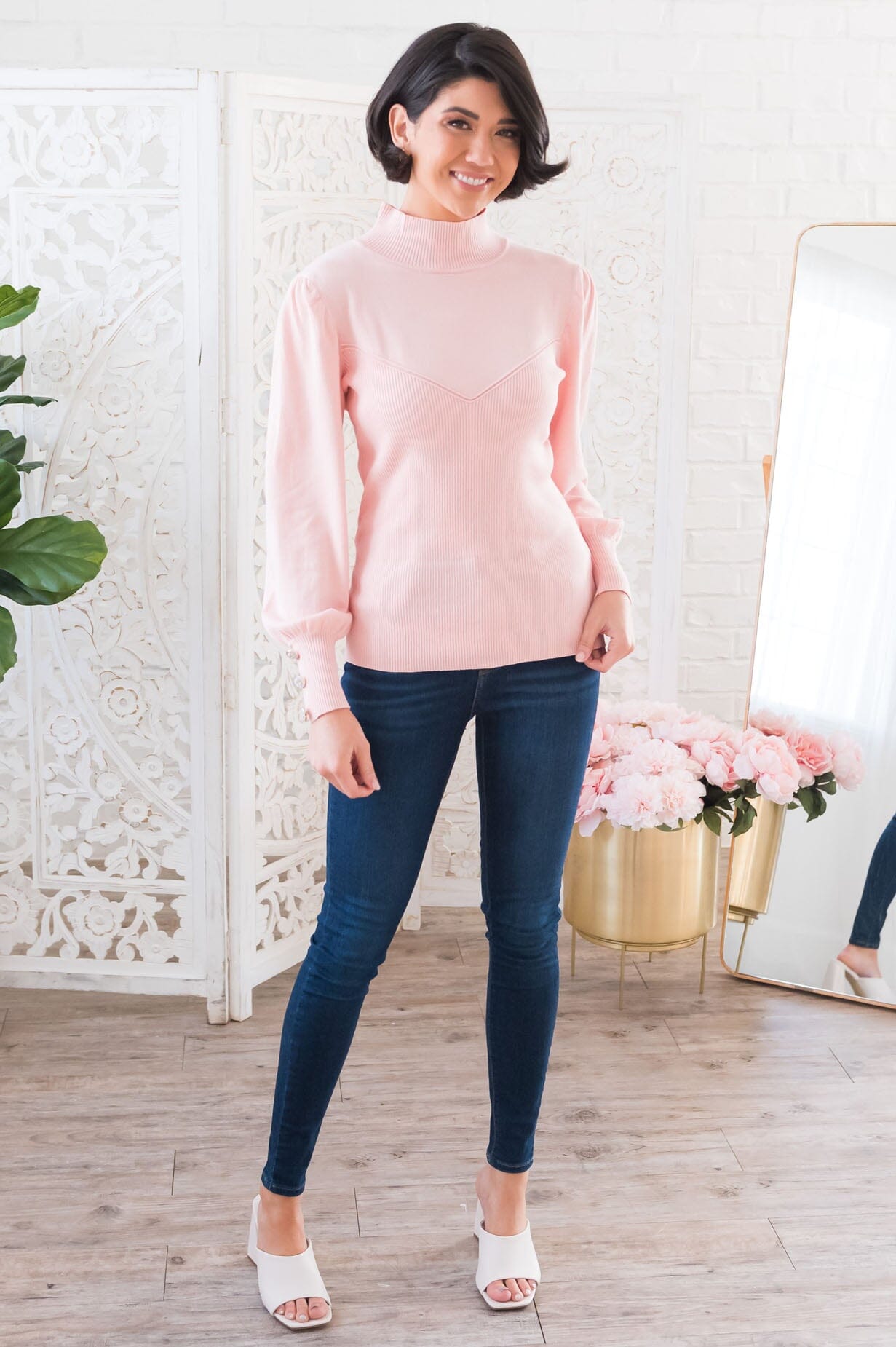 First Love Modest Ribbed Sweater Modest Dresses vendor-unknown 