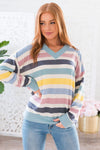 Full Of Glee Modest Striped Top Modest Dresses vendor-unknown