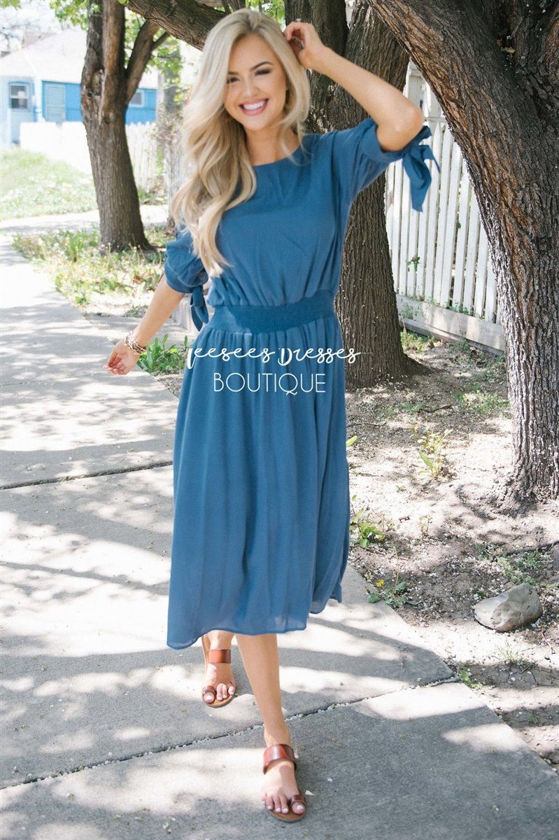 The Juliet Modest Dresses vendor-unknown S Slate Blue 