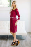 Day Dreamer Lace Dress in Burgundy Modest Dresses vendor-unknown